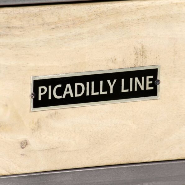 vidaXL TV stolík masívne mangovníkové drevo a oceľ 120x30x45 cm – Obrázok 3