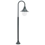 vidaXL Záhradná stĺpová lampa E27 120 cm hliníková tmavozelená – Obrázok 2