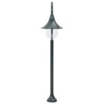 vidaXL Záhradná stĺpová lampa E27 120 cm hliníková tmavozelená – Obrázok 3