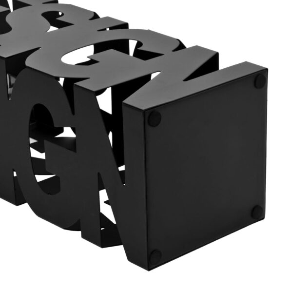 vidaXL Stojan na dáždniky Design, oceľový, čierny – Obrázok 3