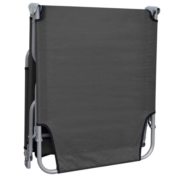 vidaXL Skladacie lehátko na opaľovanie s nastaviteľným operadlom, sivé – Obrázok 4