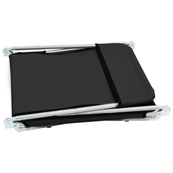 vidaXL Skladacie záhradné ležadlá 2 ks, oceľ a látka, čierne – Obrázok 5