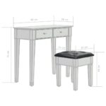 vidaXL Zrkadlový toaletný stolík so stoličkou, MDF a sklo – Obrázok 11