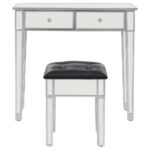 vidaXL Zrkadlový toaletný stolík so stoličkou, MDF a sklo – Obrázok 4