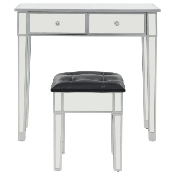 vidaXL Zrkadlový toaletný stolík so stoličkou, MDF a sklo – Obrázok 4
