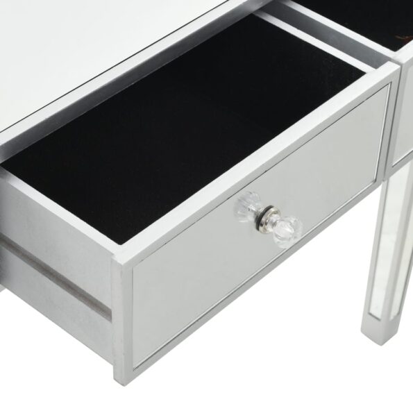 vidaXL Zrkadlový toaletný stolík so stoličkou, MDF a sklo – Obrázok 7