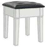 vidaXL Zrkadlový toaletný stolík so stoličkou, MDF a sklo – Obrázok 8