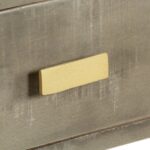 vidaXL Konzolový stolík sivý s mosadzou 110x35x76 cm masívne mangovníkové drevo – Obrázok 6