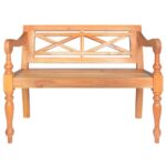 vidaXL Lavička Batavia 98 cm, mahagónový masív, svetlohnedá – Obrázok 2