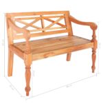 vidaXL Lavička Batavia 98 cm, mahagónový masív, svetlohnedá – Obrázok 6