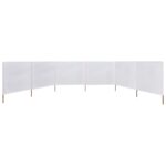 vidaXL 6-panelová zábrana proti vetru biela 800x80 cm látková – Obrázok 3