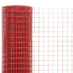 vidaXL Drôtené pletivo, oceľ potiahnutá PVC 10x0,5 m, červené – Obrázok 3