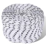 vidaXL Spletané lodné lano biele 8 mm 250 m polyester