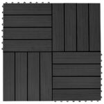vidaXL Podlahové dlaždice z WPC 11 ks 30x30 cm 1 m2 čierne