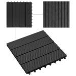 vidaXL Podlahové dlaždice z WPC 11 ks 30x30 cm 1 m2 čierne – Obrázok 4