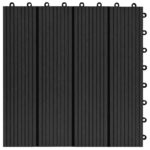 vidaXL Podlahové dlaždice z WPC 11 ks 30x30 cm 1 m2 čierne – Obrázok 5