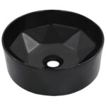 vidaXL Umývadlo 36x14 cm keramické čierne