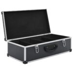 vidaXL Puzdro na 80 CD hliníkové ABS čierne – Obrázok 5