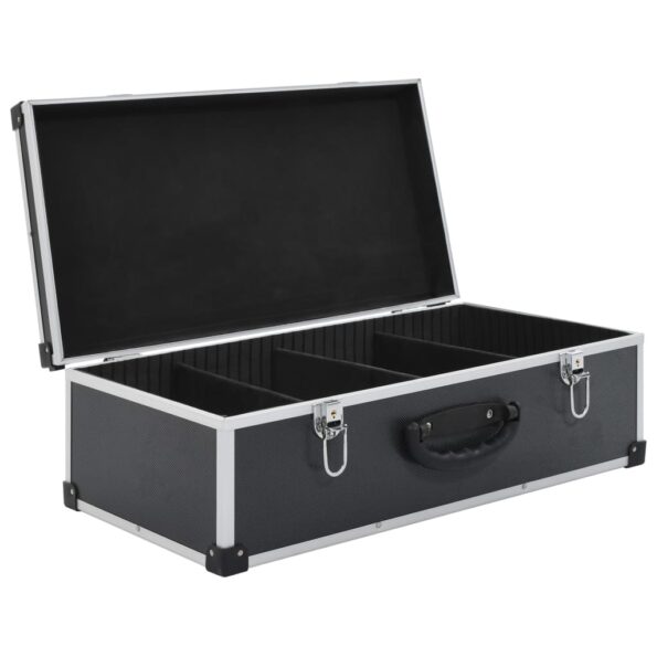 vidaXL Puzdro na 80 CD hliníkové ABS čierne – Obrázok 5