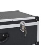 vidaXL Puzdro na 80 CD hliníkové ABS čierne – Obrázok 8