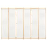 vidaXL 6-panelový paraván krémový 240x170x4 cm látkový – Obrázok 2