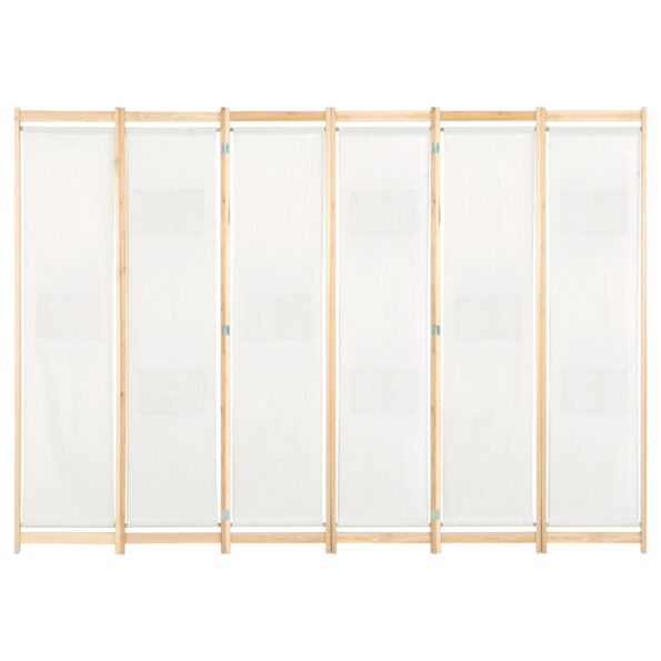 vidaXL 6-panelový paraván krémový 240x170x4 cm látkový – Obrázok 2