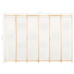 vidaXL 6-panelový paraván krémový 240x170x4 cm látkový – Obrázok 8