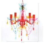 FAREBNÝ kryštáľový luster, 5 žiaroviek – Obrázok 9