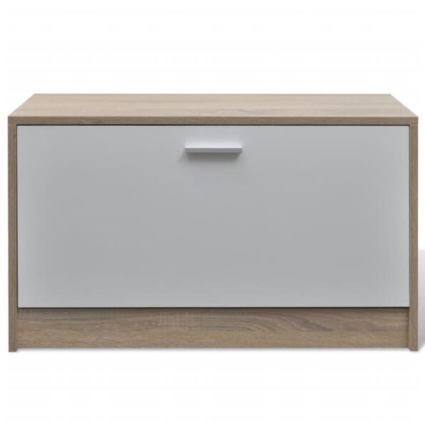 Drevená sada skriniek na topánky 3 v 1, vzhľad dub a biela – Obrázok 5