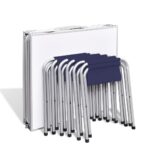 Skladací kempingový set, stôl+6 stoličiek, nastaviteľná výška 180x60cm – Obrázok 3