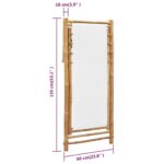 vidaXL Vonkajšie kreslo na terasu, bambus a plátno – Obrázok 9