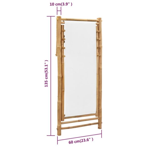 vidaXL Vonkajšie kreslo na terasu, bambus a plátno – Obrázok 9