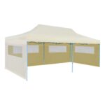 vidaXL Krémový skladací párty stan 3 x 6 m – Obrázok 2