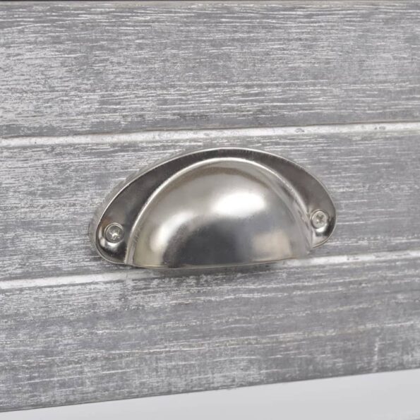 vidaXL Nočný stolík s 1 zásuvkou, sivý a biely – Obrázok 3