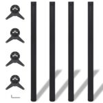 Výškovo nastaviteľné stolové nohy, 4ks, čierne, 1100 mm