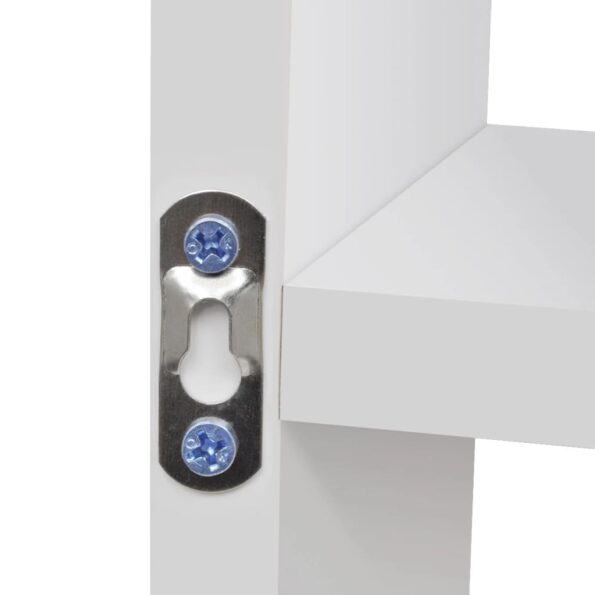 Plávajúca nástenná polička s 8 priehradkami biela – Obrázok 5