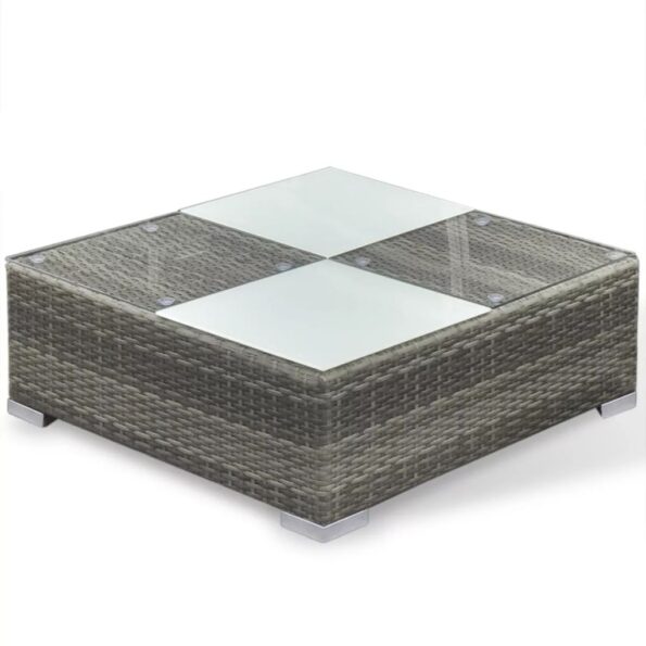 vidaXL 6-dielna záhradná sedacia súprava s vankúšmi sivá polyratanová – Obrázok 7