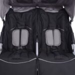 Oceľový kočík pre dvojičky vidaXL, čierny a šedý – Obrázok 11