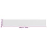 vidaXL Balkónová markíza z HDPE, 90x600 cm, biela – Obrázok 5