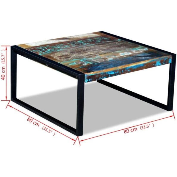 vidaXL Konferenčný stolík, recyklovaný masív 80x80x40 cm – Obrázok 8