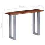 vidaXL Konzolový stolík z akáciového dreva a železa 115x35x76 cm – Obrázok 7
