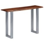 vidaXL Konzolový stolík z akáciového dreva a železa 115x35x76 cm – Obrázok 8