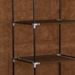 vidaXL Šatník s priehradkami a tyčami hnedý látkový 150x45x175 cm – Obrázok 2