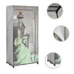 vidaXL Šatník dizajn mesta New York 75x45x160 cm látkový – Obrázok 2