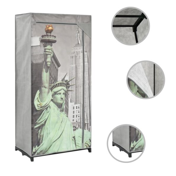 vidaXL Šatník dizajn mesta New York 75x45x160 cm látkový – Obrázok 2