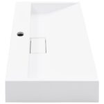 vidaXL Umývadlo z minerálneho/mramoroveho odliatku 60x38x11 cm biele – Obrázok 5