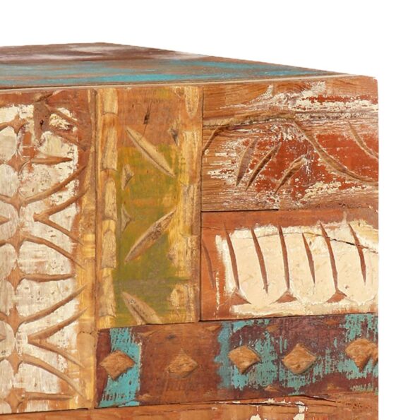 vidaXL Ručne vyrezávaná TV skrinka 120x30x40 cm, recyklovaný masív – Obrázok 8