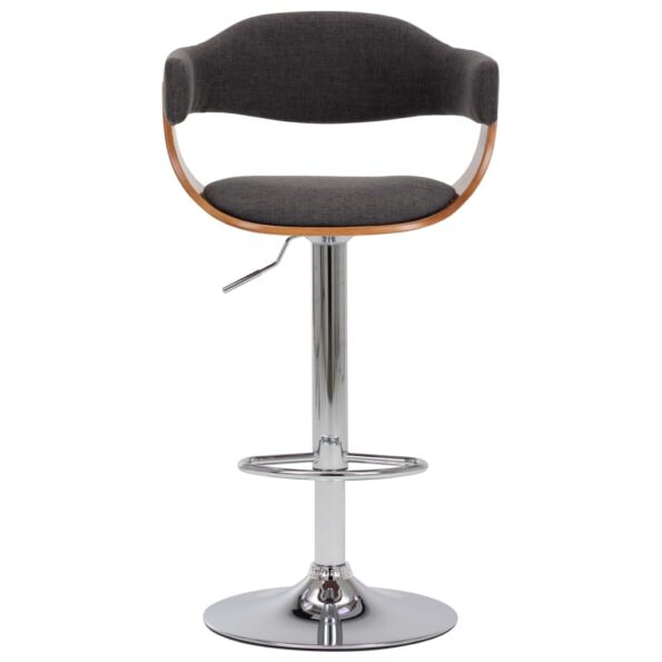 vidaXL Barové stoličky 2 ks sivé ohýbané drevo a látka – Obrázok 3