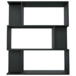 vidaXL Knižnica/deliaca stena, čierna 80x24x96 cm, kompozitné drevo – Obrázok 6