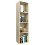 vidaXL Knižnica/TV skrinka, dub sonoma 36x30x143 cm, kompozitné drevo – Obrázok 3